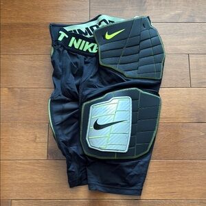 Nike Kids Padded Sports Shorts - Black and Green